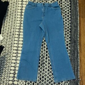 Denim&Co Blue Flare Wide Leg Jeans